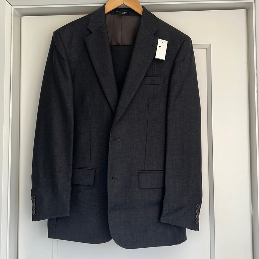 John Varvatos grey cotton suit 38R